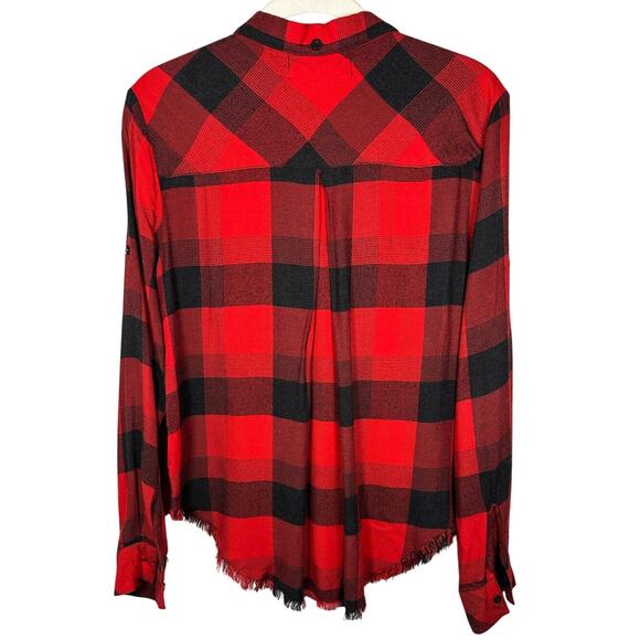 Cloth & Stone Red & Black Gingham Button Down Shirt Women's XS - Picture 2 of 6